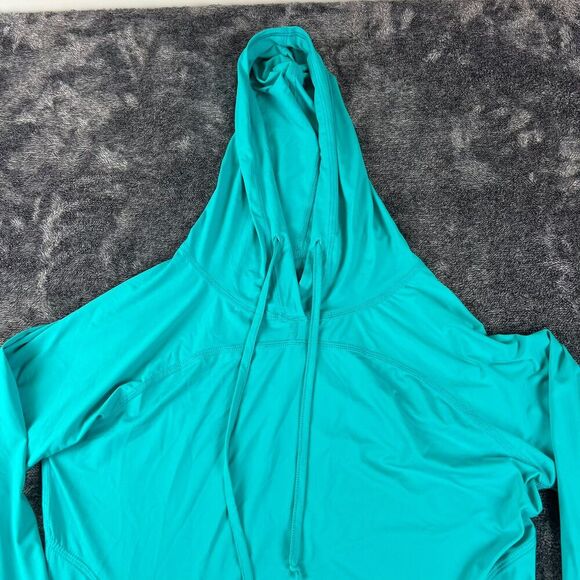 BloqUV Hoodie Dress Long Sleeve Teal Cover-Up USA Women's M Lightweight Swim - Picture 2 of 11